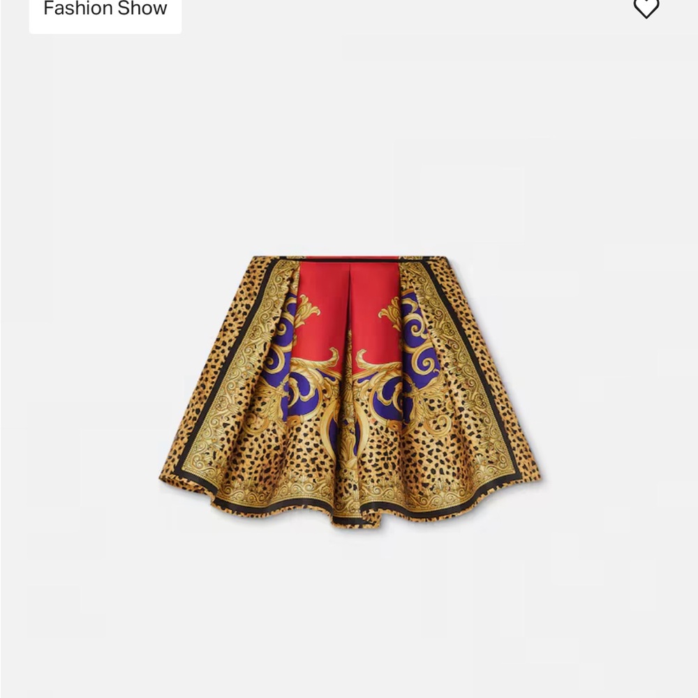 VERSACE CHEETAH BAROCCO SILK DUCHESSE BALLET SKIRT